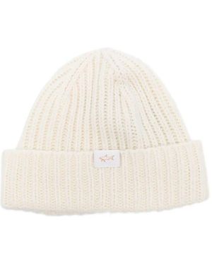 Paul & Shark Ribbed Wool Blend Beanie - White