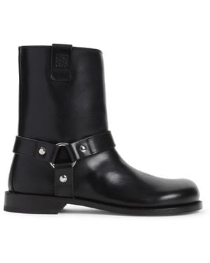 Loewe Campo Biker Shearling Boots - Black