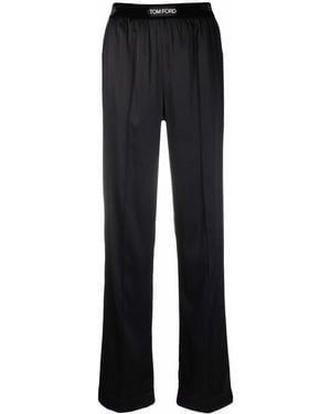 Tom Ford Stretch Silk Satin Pj Pants - Black