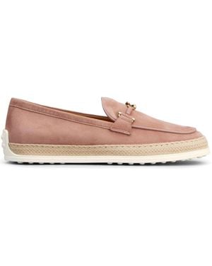 Tod's Suede Leather Loafers - Pink