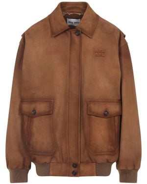 Miu Miu Leather jackets for Women | Online Sale up to 23% off | Lyst