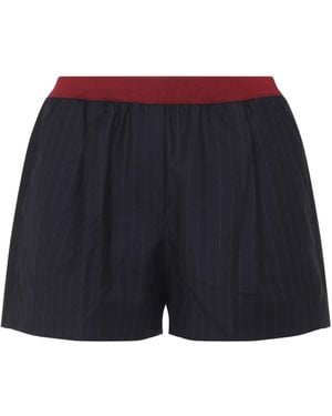 Miu Miu Virgin Wool Shorts - Blue
