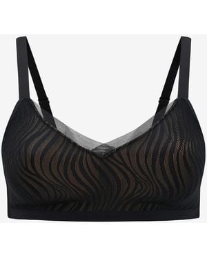 Thirdlove 24/7 Classic Wireless Crossover Lace Minimizer Bra - Black
