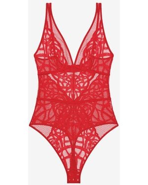 Thirdlove Rose Lace Unlined Bodysuit Panty - Red