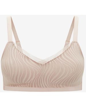 Thirdlove 24/7 Classic Wireless Crossover Lace Minimizer Bra - Natural