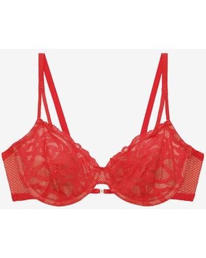 Thirdlove Rose Lace Unlined Demi Bra - Red