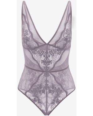 Thirdlove All Day Lace Unlined Bodysuit - Purple
