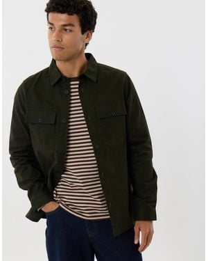 Threadbare Cotton Twill Flannel Lined Shacket - Black