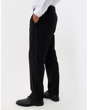Threadbare Tailored Fit Satin Seam Suit Trousers - Black
