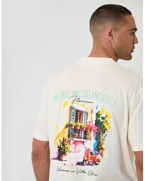Threadbare Relaxed Fit Piazelle Graphic T-Shirt - White