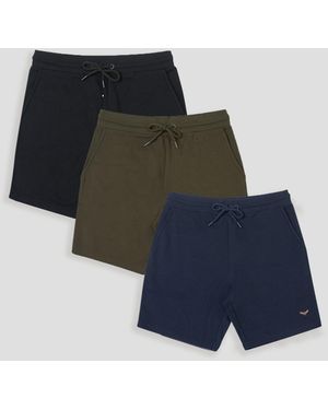 Threadbare 3 Pack Assorted Sweat Shorts - Blue
