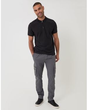 Threadbare Slim Fit Stretch Cargo Trousers - Grey