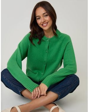 Threadbare Button Up Knitted Cardigan - Green