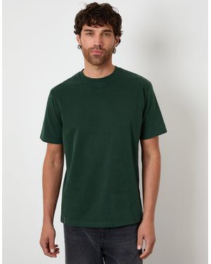 Threadbare Peached Cotton Crew Neck T-Shirt - Green