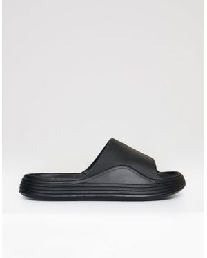 Threadbare Chunky Foam Sliders - Black