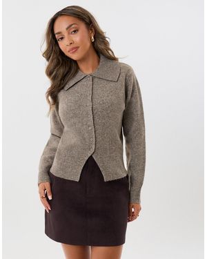 Threadbare Polo Button Up Cardigan - Grey