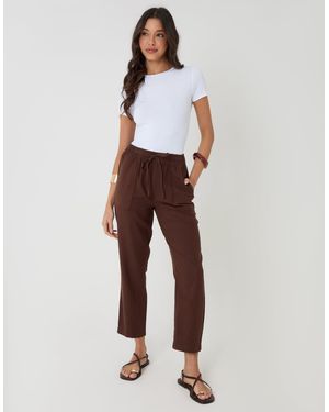 Threadbare Linen Blend Drawstring Trousers - Multicolour