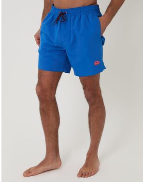 Threadbare Crab Embroidered Quick Dry Swim Shorts - Blue