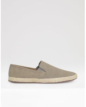 Threadbare Faux Suede Slip On Espadrilles - White