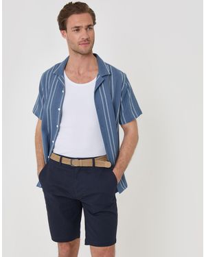 Threadbare Belted Chino Shorts - Blue