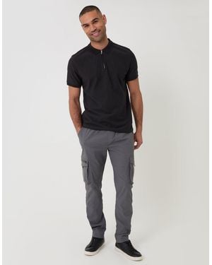 Threadbare Slim Fit Stretch Cargo Trousers - Grey