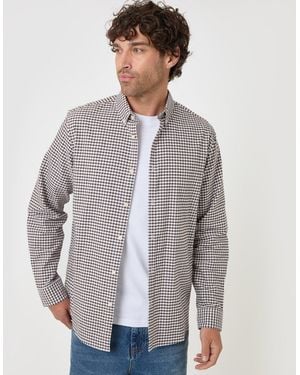Threadbare Regular Fit Cotton Oxford Shirt - Grey