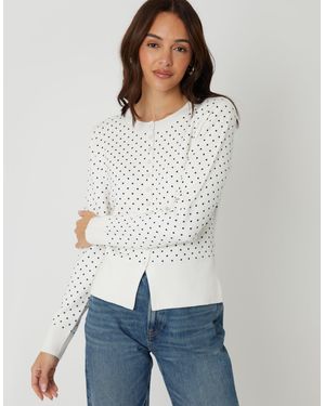 Threadbare Compact Knitted Cardigan - White