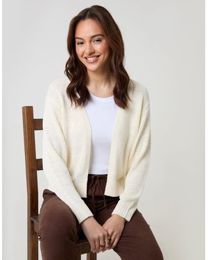 Threadbare Dropped Shoulder Open Cardigan - Natural