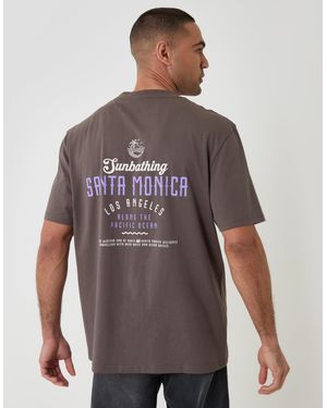 Threadbare Relaxed Fit Los Angeles Graphic T-Shirt - Grey