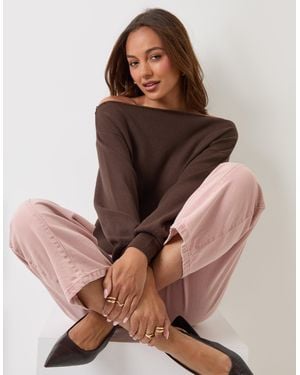 Threadbare Soft Slash Neck Jumper - Multicolour
