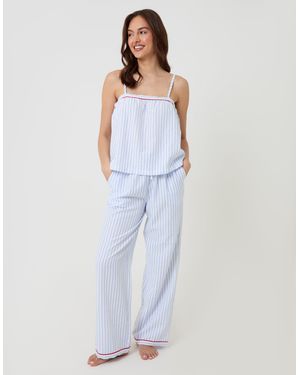Threadbare A-Line Cami Seersucker Pyjama Set - White