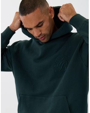 Threadbare Relaxed Fit Cotton Rich Overhead Hoodie - Blue