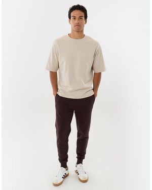 Threadbare Regular Fit Cotton Rich Joggers - Brown