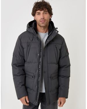 Threadbare Showerproof Hooded Puffer Coat With Borg Lined Hood - Grey