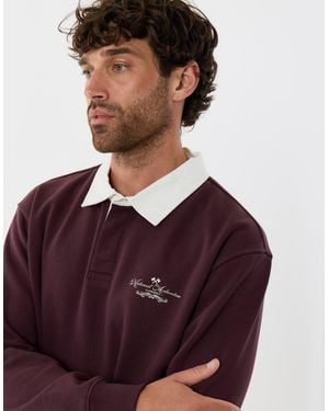 Threadbare Relaxed Fit Cotton Canberra Rugby Polo - Purple