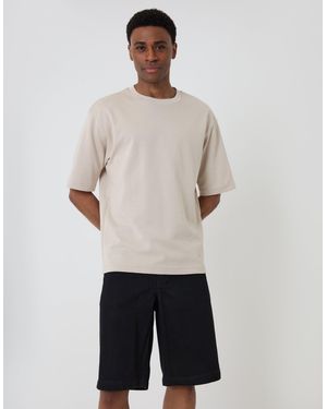 Threadbare Baggy Fit Denim Shorts - Natural