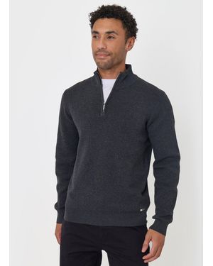 Threadbare Cotton Rich Quarter Zip Jumper - Blue