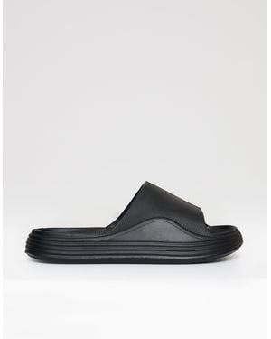 Threadbare Chunky Foam Sliders - Black