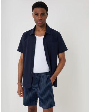 Threadbare Shorter Length Cotton Shorts - Blue