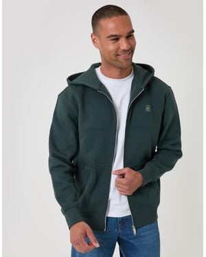 Threadbare Relaxed Fit Cotton Rich Zip Through Hoodie - Green