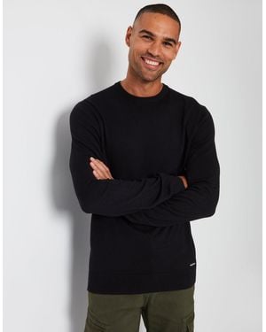 Threadbare Crew Neck Knitted Jumper - Black