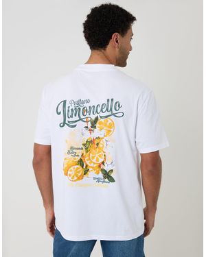 Threadbare Relaxed Fit Limoncello Cotton T-Shirt - White