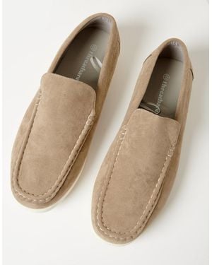 Threadbare Faux Suede Slip On Loafers - Natural