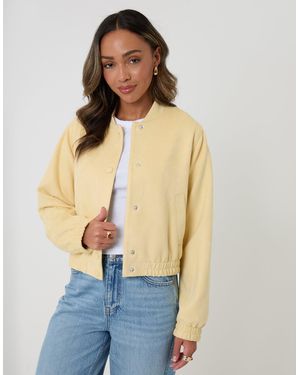 Threadbare Faux Suede Bomber Jacket - Blue