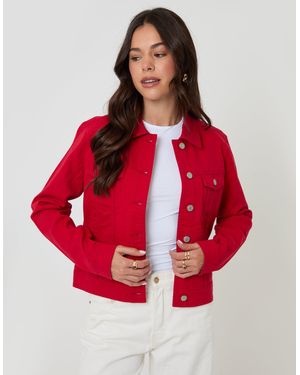 Threadbare Stretch Denim Jacket - Red