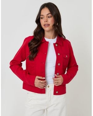 Threadbare Stretch Denim Jacket - Red