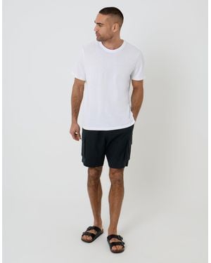 Threadbare Linen Blend Cargo Shorts - Black