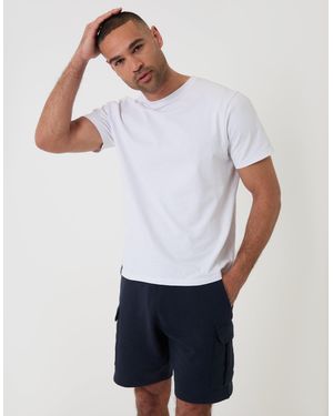 Threadbare Cargo Fleece Shorts - White