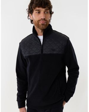 Threadbare Onion Quilted Quarter Zip Fleece - Black