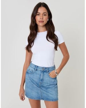 Threadbare Denim Mini Skirt - Blue